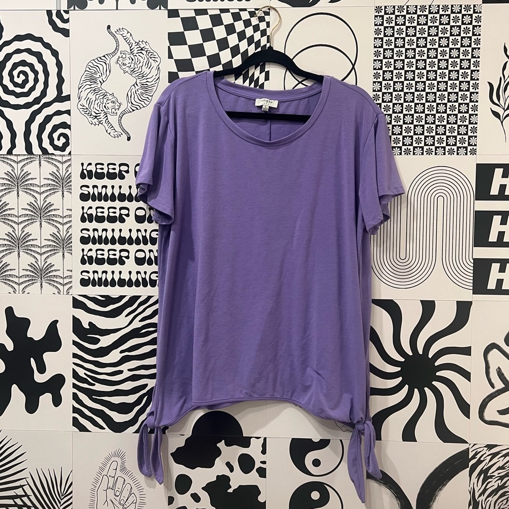 💜Short Sleeve Side-Tie Top 💜